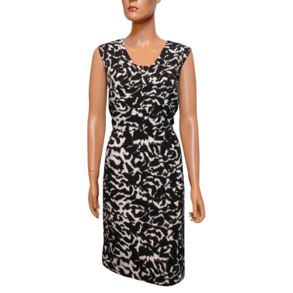 NWT Antonio Melani Black Print Cap Sleeve Dress